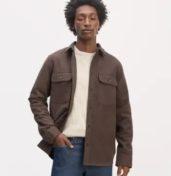 Shirt jacket with epaulettes